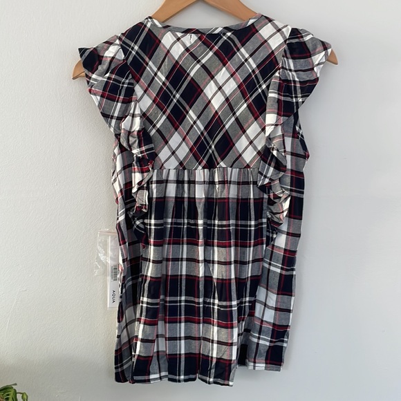 Closet closing 4/15, make offer! Aqua NWT Large Sleeveless Plaid Top - Picture 7 of 8